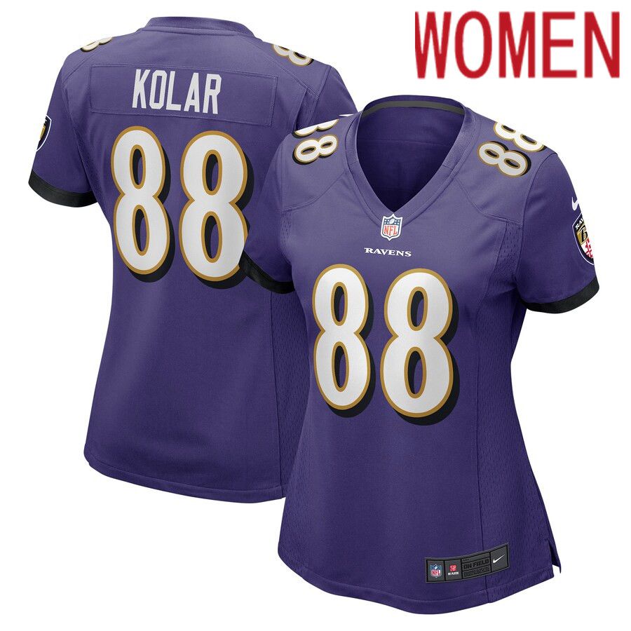 Women Baltimore Ravens #88 Charlie Kolar Nike Purple Player Game NFL Jersey
